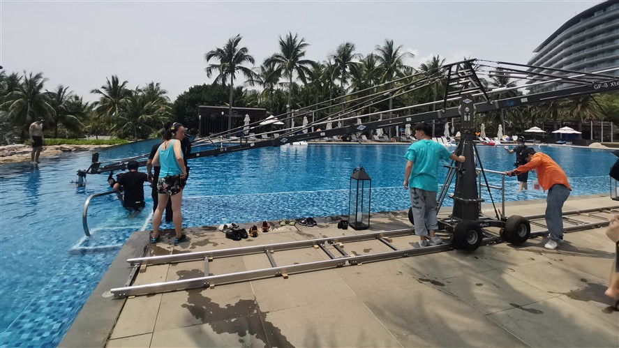 Indoor production setup for filming in Zhuhai